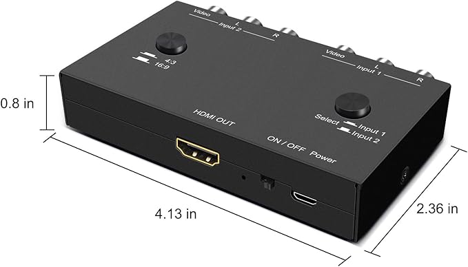RuiPuo 2 Port RCA/AV to HDMI Converter Adapter Support 16:9/4:3 - Image 7
