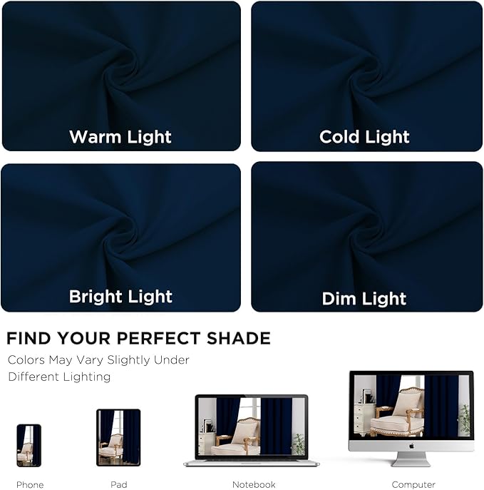 CUCRAF Blackout Curtains for Bedroom -Thermal Insulated Light Blocking Drapes - Image 6