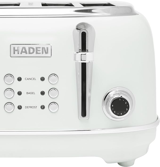 HADEN Heritage Toaster with Extra Wide Slots, Ivory & Chrome - Image 8