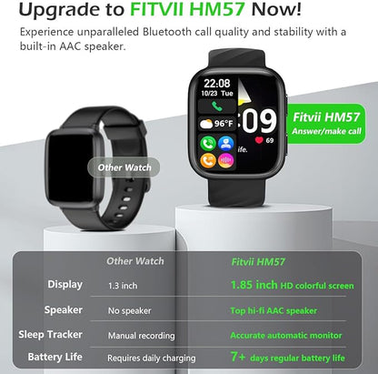 FITVII Health & Fitness Tracker, Smart Watch - Image 2