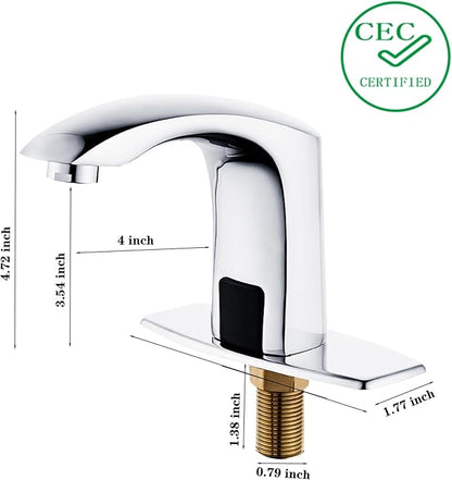 HALO H59 Brass Chrome Touchless Bathroom Faucet 4 AA Batteries Powered - Image 2