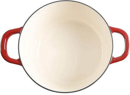 Crock-Pot Artisan 7-Quart Round Enameled Cast Iron Dutch Oven – Scarlet Red - Image 4