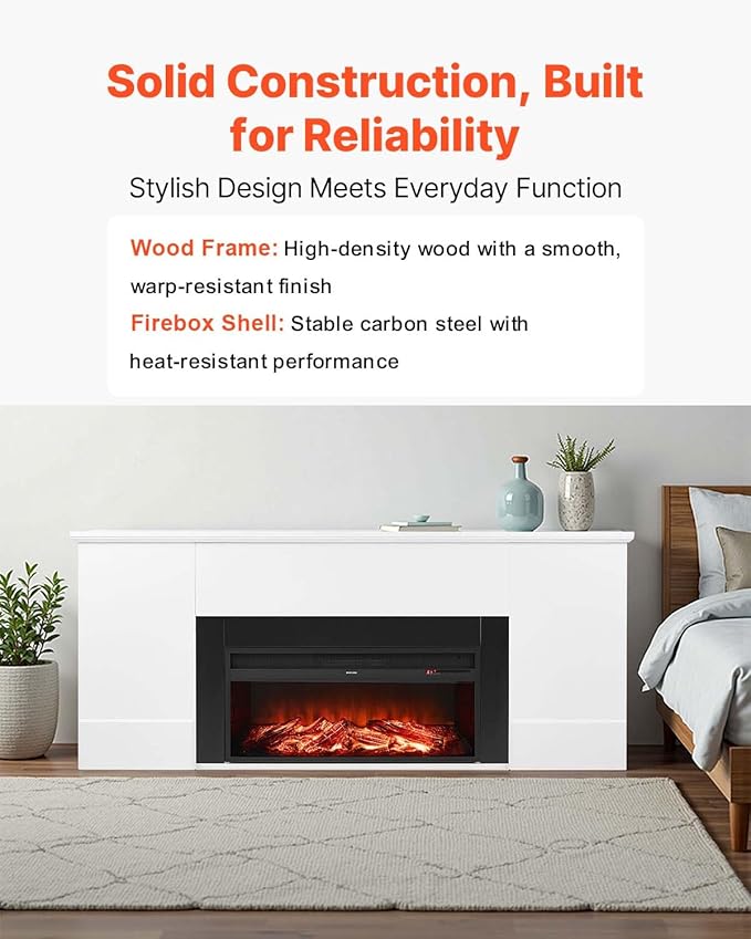 VEVOR 75-Inch Freestanding Fireplace, 1500W 5120 BTU Electric Fireplace Heater - Image 5
