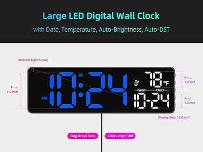 Large LED Digital Wall Clock - Image 3