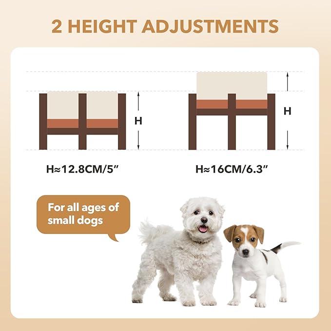 Ceramic 6.1inch Raised Double Dog Bowls Set - Image 3