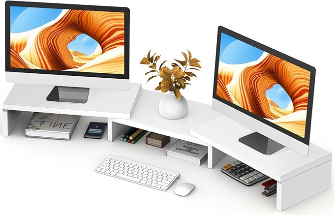 TAVR Furniture Dual Monitor Stand Riser, Computer Monitor Stands by TAVRFurniture