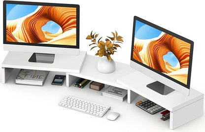 TAVR Furniture Dual Monitor Stand Riser, Computer Monitor Stands by TAVRFurniture