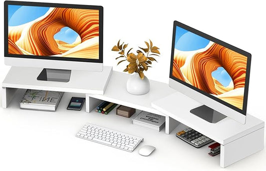 TAVR Furniture Dual Monitor Stand Riser, Computer Monitor Stands by TAVRFurniture