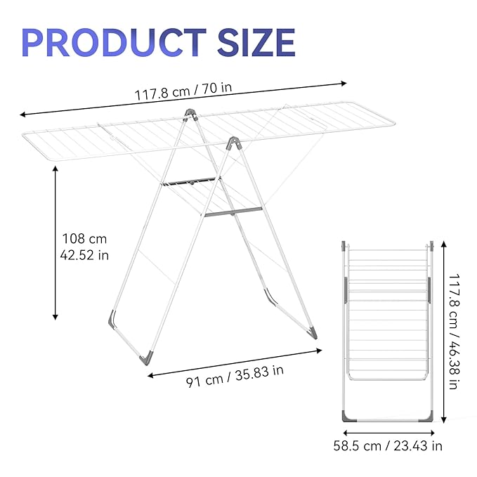 APEXCHASER Clothes Drying Rack, Foldable Oversized Drying Rack Clothing - Image 2