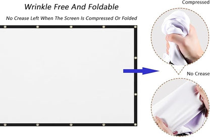 Mdbebbron 120 inch Projector Screen 16:9 Foldable Anti-Crease Portable - Image 2