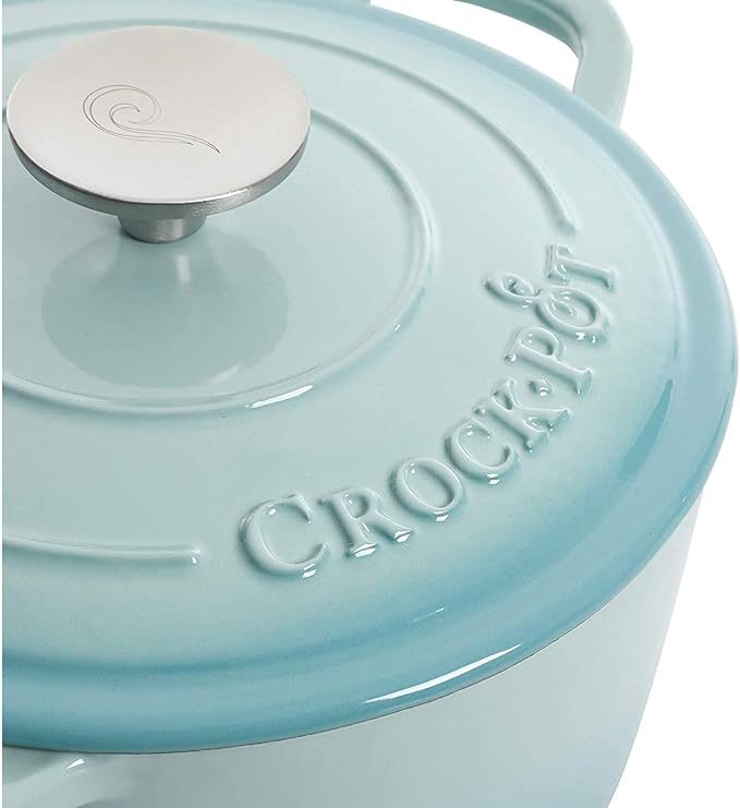Crock-Pot Artisan Round Enameled Cast Iron Dutch Oven, Blush Pink - Image 4