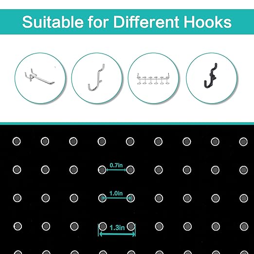 Babion 4 Panel Pegboard Display, Peg Board Room Divider Freestanding Folding - Image 8