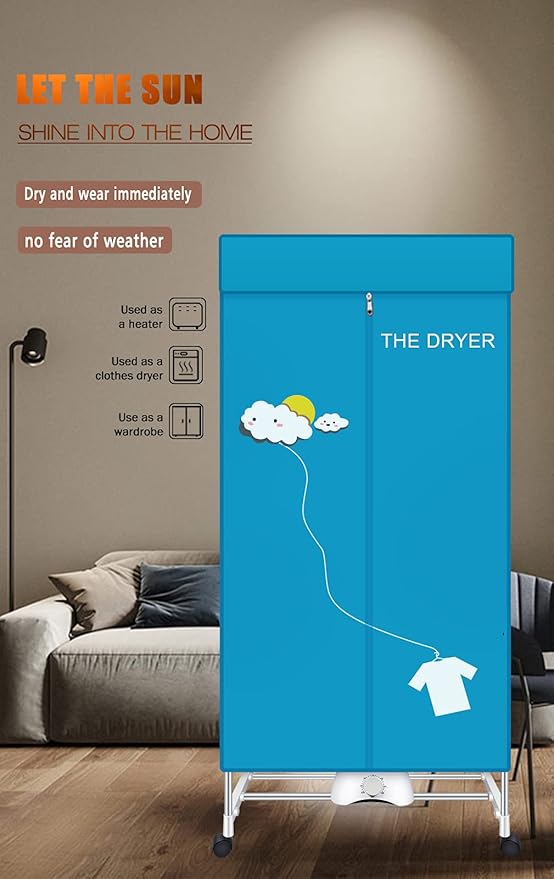 Portable Dryer, 110V 1000W Electric Clothes Dryer Machine, Double Layer - Image 4