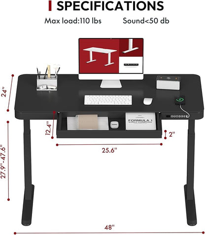 SANODESK Standing Desk with Drawer, Electric Height Adjustable Home Office Desk - Image 3