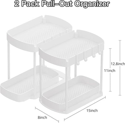 Ukeetap 2 Pack Multi-Purpose Pull-Out Storage Organizers, Under Sink & Cabinet - Image 2