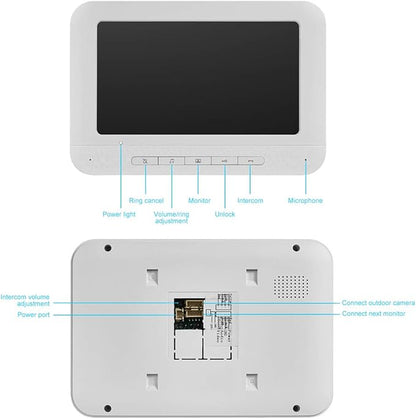 AMOCAM Video Intercom System, 7 Inche Monitor Wired Video Door Doorbell Kit - Image 6