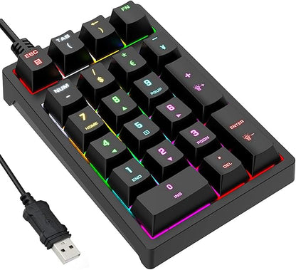 Number Pad, Mechanical USB Wired Numeric Keypad by JPHTEK