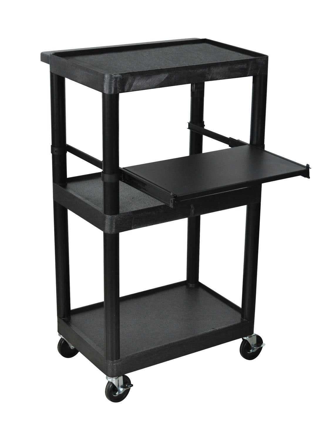 Luxor LP34E-B 34"H AV Cart - Three Shelves Electric