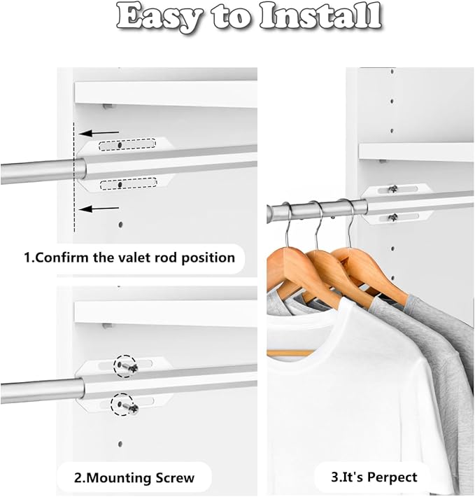 Valet Rod for Closet Pull Out, Standard Retractable closet rod organization rack - Image 8