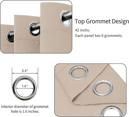 Easy-Going Blackout Curtains for Bedroom, Solid Thermal Insulated Grommet and - Image 4