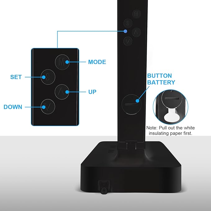 snsok Smart Desk Lamp with Dual USB Charging & 2 AC Outlets, Digital Clock - Image 8