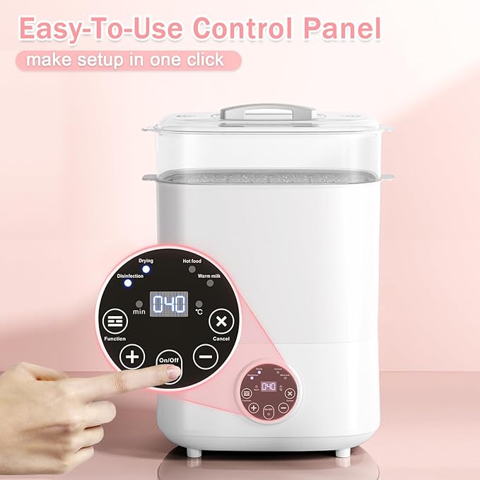 Fisca Baby Bottle Sterilizer and Dryer, 5-in-1 Large Capacity Bottle Sanitizer - Image 6