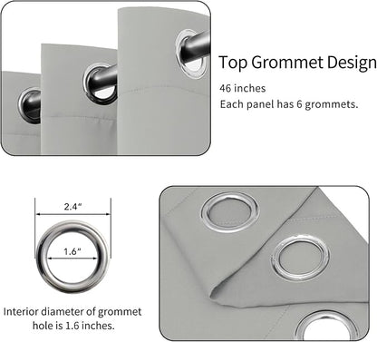 Easy-Going Blackout Curtains for Bedroom, Solid Thermal Insulated Grommet and - Image 4