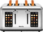 Mecity 4 Slice Toaster with Touch Screen Control, 4 Wide Slots, Stainless Steel by Mecity