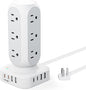 TenTrend 65W Fast Charging Station, Flat Plug Power Strip Tower by TenTrend