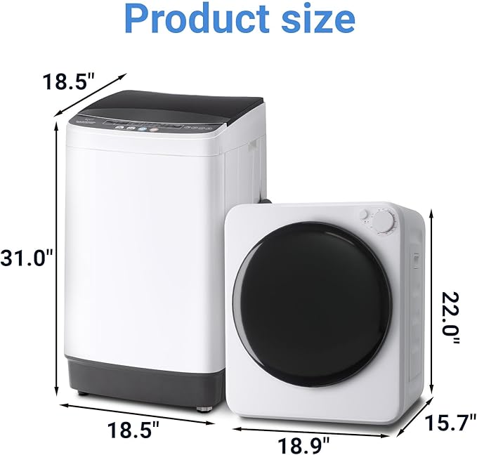 Compact Washer and Dryer Combo Set, 2.0 Cu.Ft Full-Automatic Washing Machine - Image 2