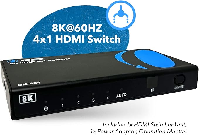 OREI 8K 4x1 HDMI 2.1 Switch 4K @ 120hz Switcher 4 in 1 Out, Support HDR - Image 6