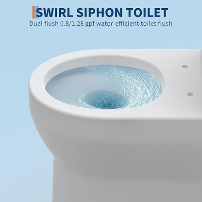 One Piece Toilet with 19" ADA Height, Round Bowl Design, Soft Closing PP Toilet - Image 5