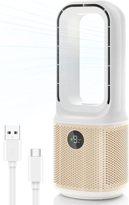 MEIIS Desk Fan, Small Quiet Bladeless Fan by MEIIS