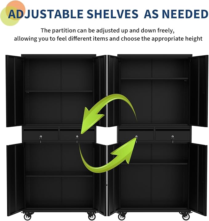 GarveeHome 72" Metal Storage Cabinet - Image 5