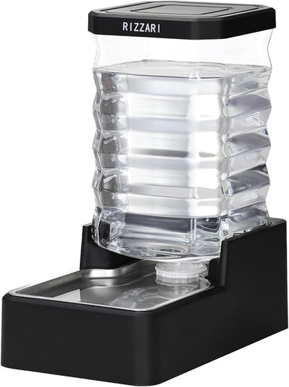 RIZZARI Stainless Steel Dog Dispenser: 8L Large Capacity Gravity Waterer by RIZZARI