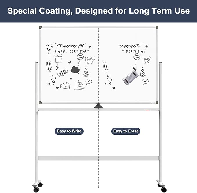 Dry Erase Whiteboard Easel on Wheels - Image 5