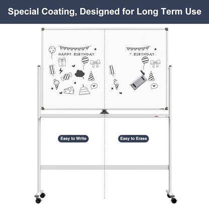 Dry Erase Whiteboard Easel on Wheels - Image 5