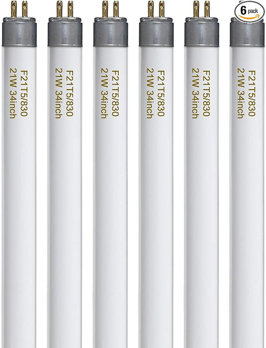 F21T5/830 21 Watt 34 Inches T5 Fluorescent Light Bulb, 3000K Warm White by Konideke