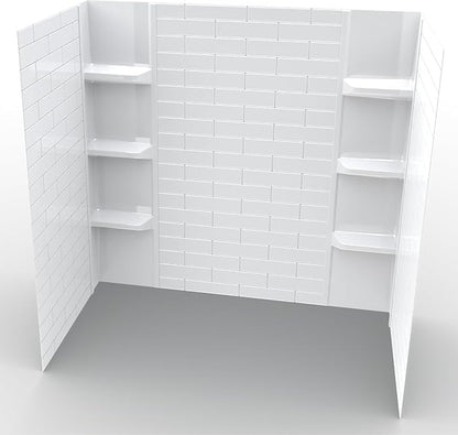 White Polystyrene Tub Wall Surround 32"x 60"x 58" by NoahWilliamHome