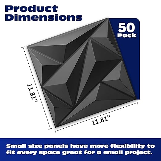 Art3dwallpanels 50 Pack 3D Wall Panel Diamond - Image 2