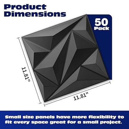 Art3dwallpanels 50 Pack 3D Wall Panel Diamond - Image 2