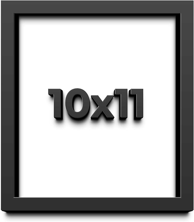 10x11 Shadow Box Frame Black | 1 Inch Deep Solid Wood Shadowbox Display Frame | by CustomPictureFrames