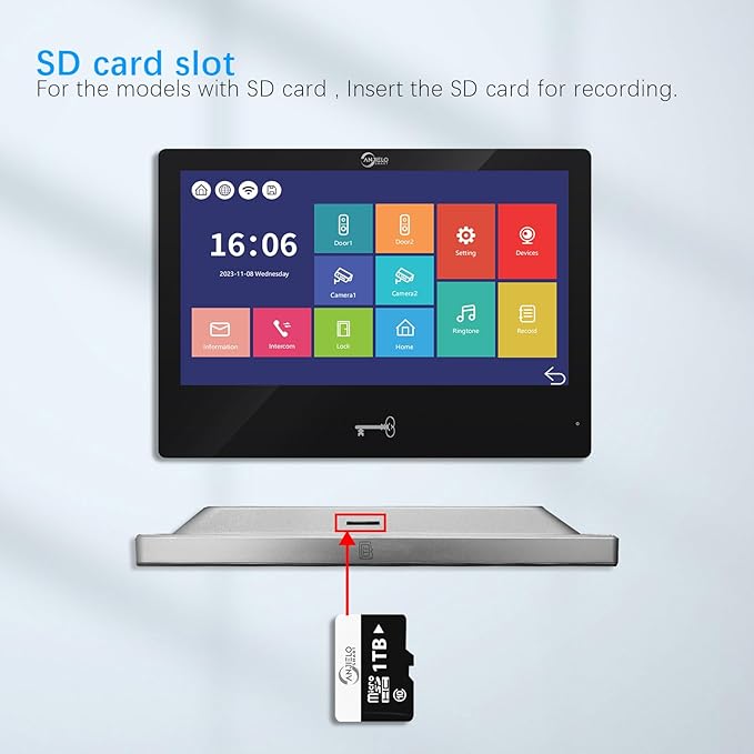 Wired Video Apartment Intercom System, Door Phone Kit, 10 Inch Touch Monitor - Image 4