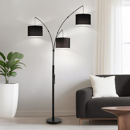 Fansdrick Floor lamp with Remote, 3 Light Arc Floor Lamps - Image 2