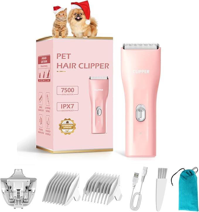 2 in 1 Prowerful Home Professional Dog Grooming Kit Clipper Low Noise USB by Founouly