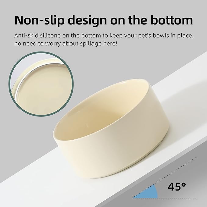 Ceramic 5.1inch Raised Double Bowls Set - Image 3