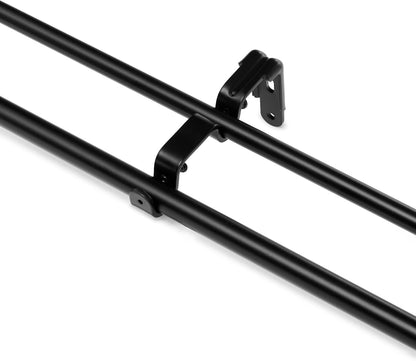Amazon Basics Room Darkening Double Curtain Rod, 48" to 88", Black, Easy to Install
