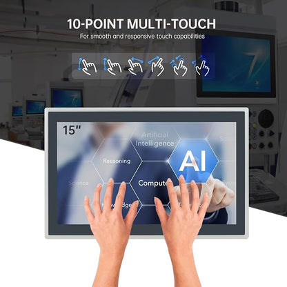 15.6-Inch Industrial Embedded Panel PC, Ratio 16:9 Multi-Touchscreen-Monitor - Image 2