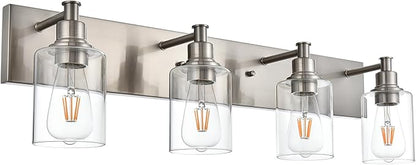 TODOLUZ Bathroom Vanity Light Fixtures, 4-Lights Modern Brushed Nickel Wall by TODOLUZ