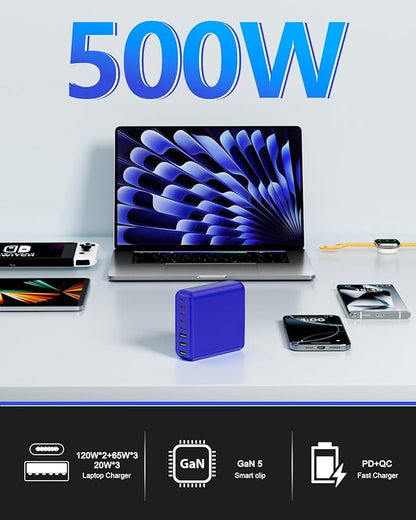 500W USB C Charger Block, 8-Port USB C Charging Station Fast Charging PD 120W - Image 3